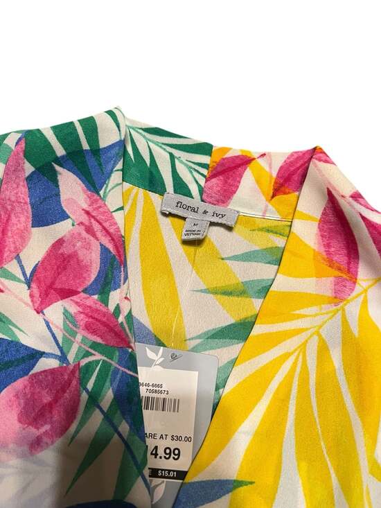 Floral & Ivy Tropical Palm Leaf Print Sleeveless V-Neck Top - Picture 4 of 5